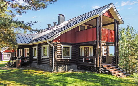 Lieksa 725: Holz, Haus, Hütte, Dach, Zuhause, Abstellgleis, Ländliches Gebiet, Grundstueck, Blockhaus, Veranda
