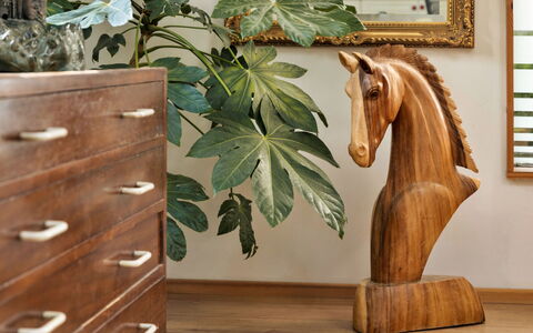 Vine Barn Studio: Holz, Skulptur, Pferd, Sauerampfer, Holzbeize, Statue, Hartholz