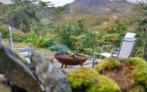 Waen Fechan: Möbel, Gartenmöbel, Strauch, Pflanzengemeinschaft, Garten, Stuhl, Tisch Im Freien, Sonnenlicht, Landscaping, Hinterhof
