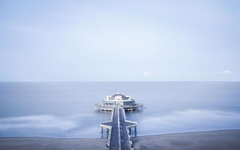 Amielie with Lateral Seaview: Blau, Meer, Horizont, Ozean, Seebrücke, Strand, Promenade, Abend, Dock
