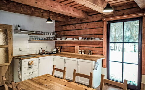 Donut Retreat 1: Holz, Möbel, Küche, Flooring, Decke, Interior Design, Hartholz, Holzbeize, Fussboden, Countertop