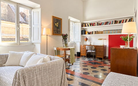 Appartamento Chiavari, Roma: Möbel, Interior Design, Flooring, Wand, Fussboden, Holz, Couch, Wohnzimmer, Decke, Zimmer