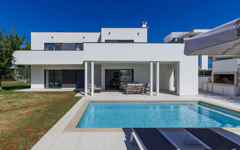 Level 4: Wohngebiet, Zuhause, Schwimmbad, Verbundwerkstoff, Estate, Schatten, Villa, Beton, Design, Landscaping