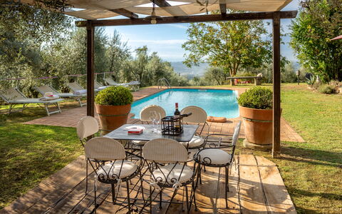 Podere Selva, Pool, Chianti: Möbel, Gartenmöbel, Stuhl, Resort, Tabelle, Schatten, Schwimmbad, Hinterhof, Eco Hotel, Garten