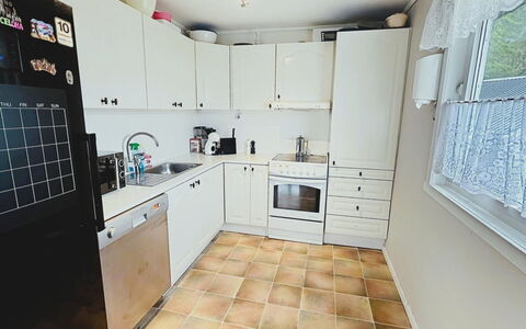 Hauken: Küchengerät, Küche, Flooring, Major Appliance, Countertop, Fussboden, Cabinetry, Interior Design, Haushaltsgerät, Herd