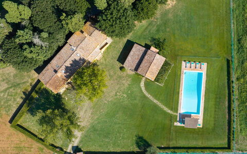 Villa del Poggio D'Oro 8: Schwimmbad, Haus, Grundstueck, Zuhause, Rasen, Estate, Bauernhaus, Hütte, Wiese, Hinterhof