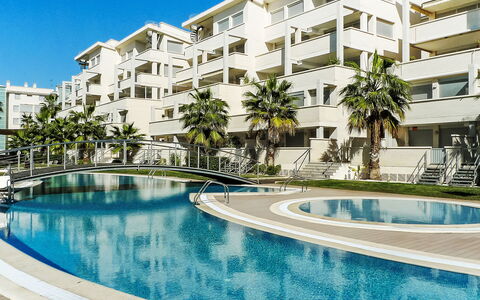 Dénia 170: Wohnung, Resort, Wohngebiet, Schwimmbad, Eigentumswohnung, Balkon, Hotel, Schatten, Hazienda
