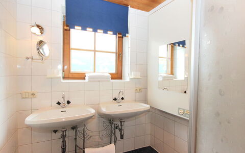 Auhäusl: Badezimmer, Zimmer, Eigentum, Interior Design, Decke, Gebäude, Die Architektur, Wand, Möbel, Armatur
