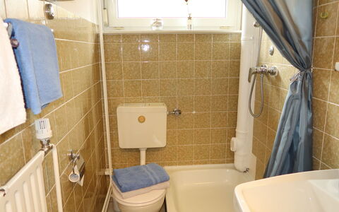 Rosengrund: Eigentum, Armatur, Badezimmer, Toilette, Toilleten Sitz, Lila, Blau, Interior Design, Fussboden