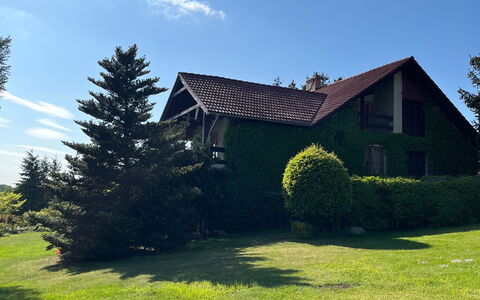 Willa Teresa: Gras, Haus, Zuhause, Strauch, Dach, Hütte, Grundstueck, Rasen, Ländliches Gebiet, Garten