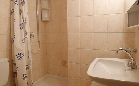Villars 784: Badezimmer, Eigentum, Fliese, Zimmer, Wand, Zapfhahn, Armatur, Duschvorhang, Interior Design, Bad Zubehör