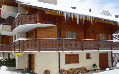 Villars 787: Schnee, Eigentum, Himmel, Fenster, Gebäude, Holz, Pflanze, Urban Design, Steigung, Fassade