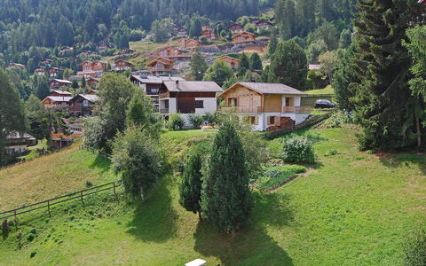 Bisse-Vieux A-4: Bergstation, Bergdorf, Eigentum, Ländliches Gebiet, Baum, Haus, Grundstueck, \Stadt, Berg, Dorf