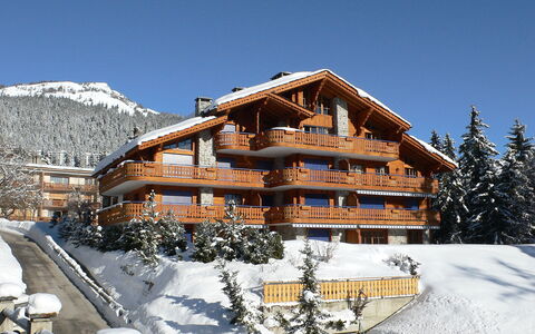 Résidence le Chalet 5: Himmel, Schnee, Gebäude, Berg, Steigung, Haus, Baum, Holz, Einfrieren, Landschaft