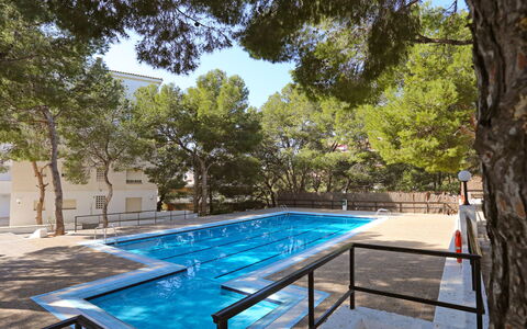 Salou 350: Wasser, Pflanze, Schwimmbad, Baum, Schatten, Gartenmöbel, Rechteck, Freizeit, Verbundwerkstoff, Landschaft