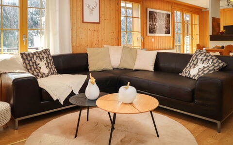 Champex 195: Braun, Möbel, Tabelle, Eigentum, Couch, Fenster, Komfort, Holz, Flooring, Beleuchtung