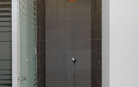 Leukerbad 190: Duschpaneel, Fliese, Dusche, Badezimmer, Zimmer, Wand, Armatur, Fussboden, Flooring, Die Architektur