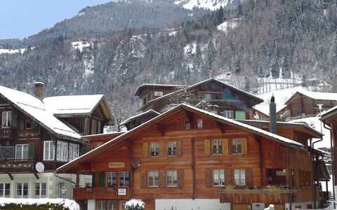 Grosshorn: Gebäude, Schnee, Himmel, Berg, Fenster, Weiss, Haus, Steigung, Pflanze, Einfrieren