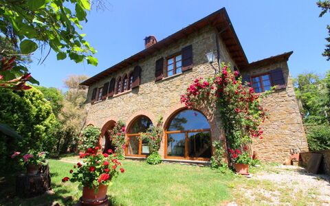 Villa Verniana: Blume, Himmel, Pflanze, Gebäude, Fenster, Blumentopf, Haus, Baum, Hütte, Tür