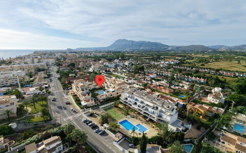 Dénia 489: Wohngebiet, Urban Design, Resort, Schwimmbad, Luftaufnahmen, Vogelperspektive, Ferienort, Hotel, Strandresort