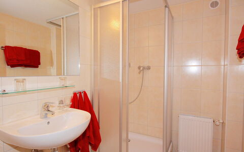 Hauser: Badezimmer, Zimmer, Eigentum, Rot, Interior Design, Grundeigentum, Gebäude, Haus, Fussboden, Armatur