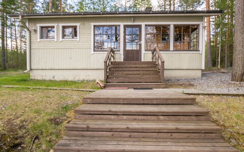 Mäntyrinne: Holz, Hütte, Blockhaus, Wald, Schuppen, Gartenbauten, Lärche, Wald, Holzbeize