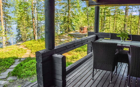 Kalliokoto: Holz, Hütte, Blockhaus, Wald, Schuppen, Gartenbauten, Lärche, Wald, Holzbeize