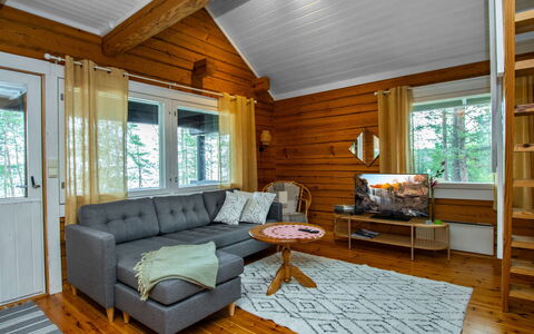 Kalliokoto: Holz, Hütte, Blockhaus, Wald, Schuppen, Gartenbauten, Lärche, Wald, Holzbeize