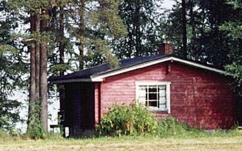 Raanumökki 4: Holz, Hütte, Blockhaus, Wald, Schuppen, Gartenbauten, Lärche, Wald, Holzbeize