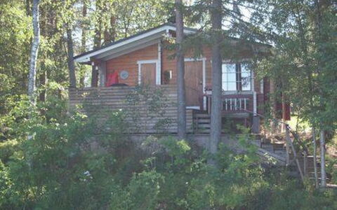 Raanumökki 4: Holz, Hütte, Blockhaus, Wald, Schuppen, Gartenbauten, Lärche, Wald, Holzbeize