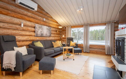 Papanmökki: Holz, Hartholz, Holzbeize, Decke, Holzboden, Wohnzimmer, Planke, Blockhaus, Holz, Couch