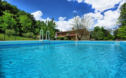 Villa Diletta: Schwimmbad, Eigentum, Wasser, Freizeit, Natürliche Landschaft, Himmel, Grundeigentum, Haus, Urlaub, Sommer