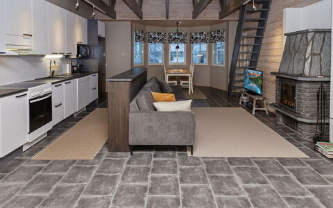 Rukan Taikavuosseli 12 a: Flooring, Fussboden, Holz, Interior Design, Möbel, Wohnzimmer, Couch, Decke, Wohnung, Zimmer