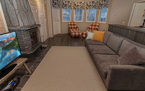 Rukan Taikavuosseli 12 a: Flooring, Fussboden, Couch, Möbel, Interior Design, Holz, Wohnzimmer, Beleuchtung, Zimmer