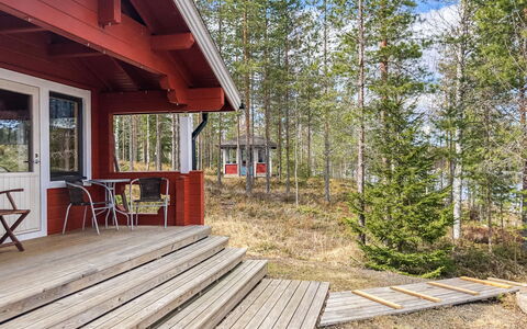 Iltaniemi: Holz, Hütte, Blockhaus, Wald, Schuppen, Gartenbauten, Lärche, Wald, Holzbeize