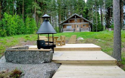 6309: Holz, Hütte, Blockhaus, Wald, Schuppen, Gartenbauten, Lärche, Wald, Holzbeize