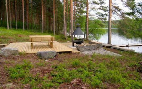 6309: Holz, Hütte, Blockhaus, Wald, Schuppen, Gartenbauten, Lärche, Wald, Holzbeize
