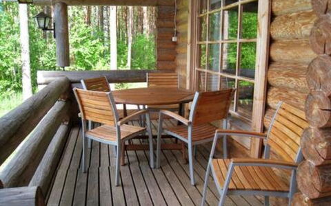 6309: Holz, Hütte, Blockhaus, Wald, Schuppen, Gartenbauten, Lärche, Wald, Holzbeize