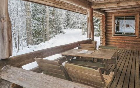 Hepolehto: Holz, Hütte, Blockhaus, Wald, Schuppen, Gartenbauten, Lärche, Wald, Holzbeize