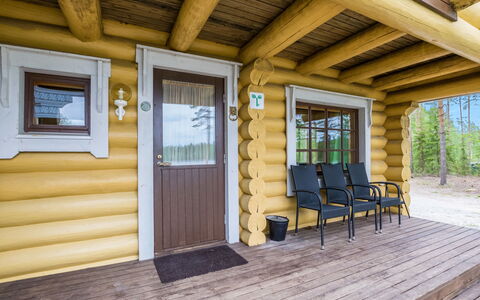 Aurinkoranta: Holz, Hütte, Blockhaus, Wald, Schuppen, Gartenbauten, Lärche, Wald, Holzbeize