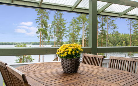Katajakallio: Holz, Hütte, Blockhaus, Wald, Schuppen, Gartenbauten, Lärche, Wald, Holzbeize