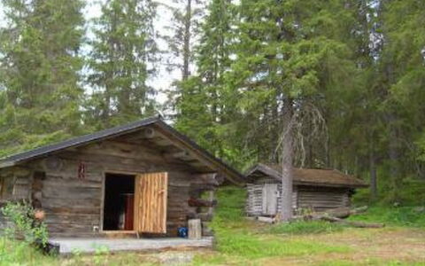 Vaaran Loma-Asunto: Holz, Hütte, Blockhaus, Wald, Schuppen, Gartenbauten, Lärche, Wald, Holzbeize