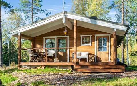 Niemenkärki, Vaikon Loma 8: Holz, Hütte, Blockhaus, Wald, Schuppen, Gartenbauten, Lärche, Wald, Holzbeize
