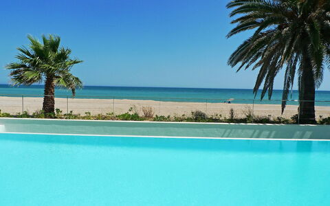 Marenia: Schwimmbad, Blau, Urlaub, Baum, Tropen, Palme, Himmel, Karibik, Meer, Azurblau