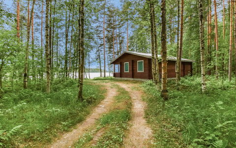 Mäntyranta: Holz, Hütte, Blockhaus, Wald, Schuppen, Gartenbauten, Lärche, Wald, Holzbeize