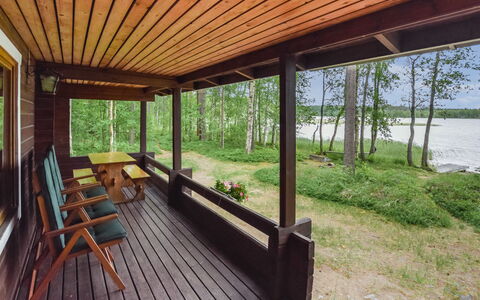 Mäntyranta: Holz, Hütte, Blockhaus, Wald, Schuppen, Gartenbauten, Lärche, Wald, Holzbeize