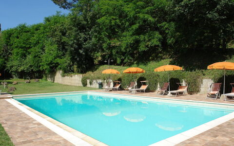 La Gora: Schwimmbad, Eigentum, Freizeit, Gras, Haus, Grundeigentum, Hinterhof, Resort, Urlaub, Gebäude
