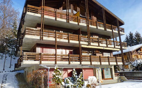 Ovronnaz 119: Eigentum, Gebäude, Haus, Die Architektur, Zuhause, Grundeigentum, Winter, Mischnutzung, Fassade, Wohnung
