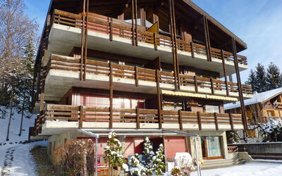 Ovronnaz 119: Eigentum, Gebäude, Haus, Die Architektur, Zuhause, Grundeigentum, Winter, Mischnutzung, Fassade, Wohnung