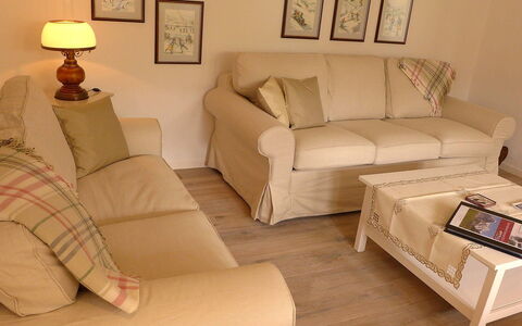 Chalet Jrene: Couch, Möbel, Eigentum, Komfort, Bilderrahmen, Holz, Kissen, Wohnzimmer, Beige, Textil